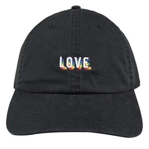 Wembley Black Rainbow Love Hat - Cap Adjustable Strap, 100% Cotton OSFM